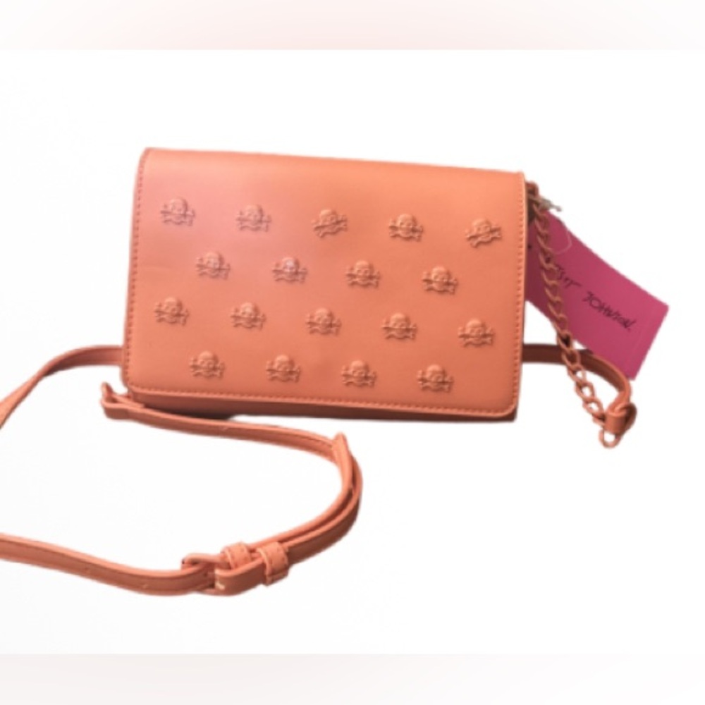 Betsey Johnson coral skull 💀 Crossbody Bag